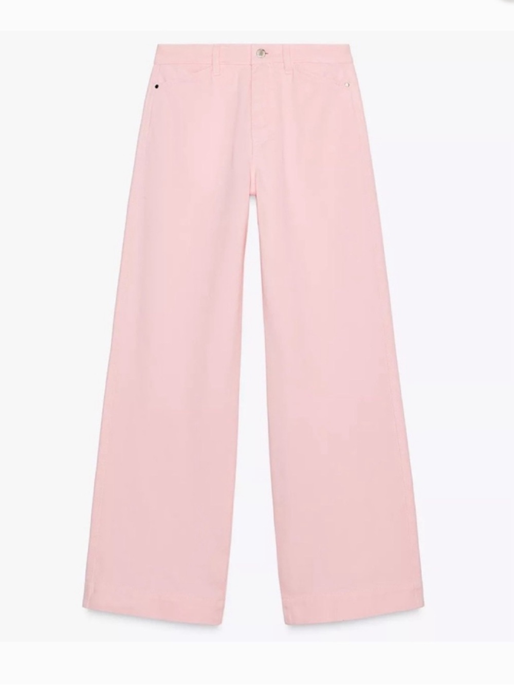 ZARA Light Pink High Rise Wide Leg Denim Jeans! 🌸 - Picture 8 of 17